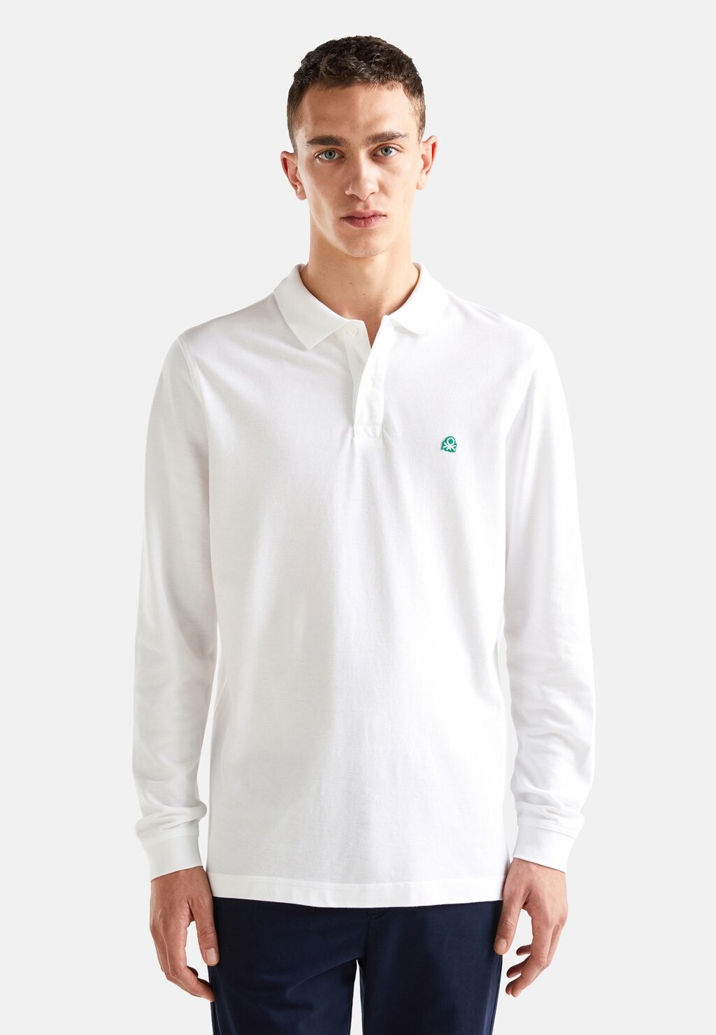 

Рубашка-поло United Colors of Benetton, белая, Белый, Рубашка-поло United Colors of Benetton, белая