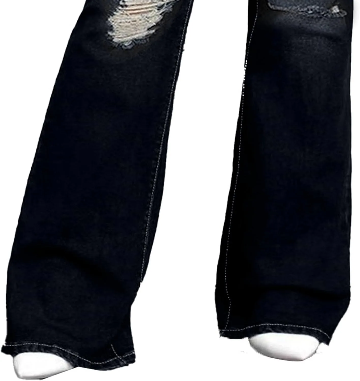 Джинсы Plus Size Flared для женщин с формами, High Waisted, Stretchy, Boot Cut — фото 4