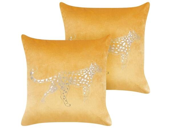 

Подушка Beliani 2 шт MARULA, 45x45x45 см цвет gold/senfgelb/gelb