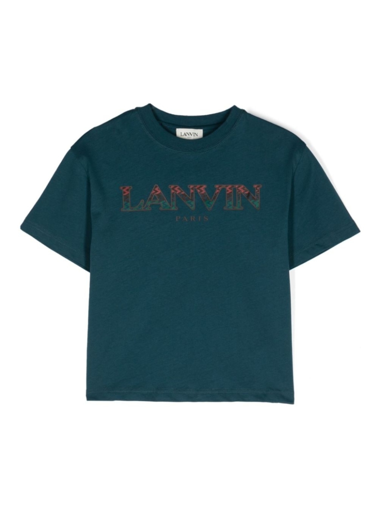 

Lanvin Enfant футболка с прорезиненным логотипом, синий