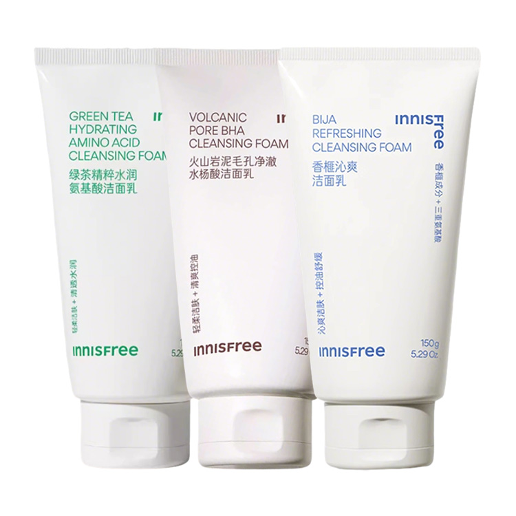 

Innisfree YUESHIFENGYIN Вулканическая глиняная пенка с зеленым чаем успокаивающая увлажняющая для жирной кожи, сухой кожи, унисекс 150г+150г+150г