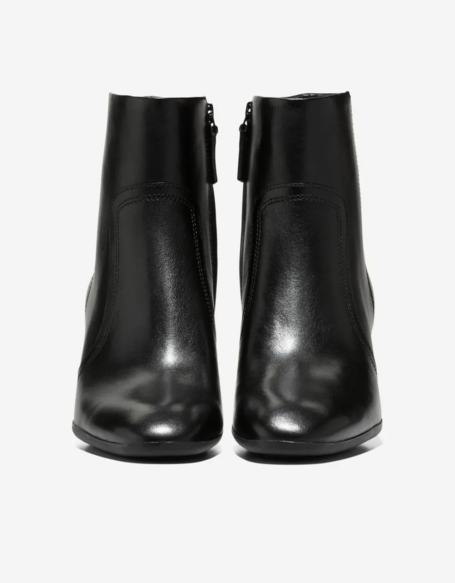 Женские кожаные ботильоны на каблуке с молнией Cole Haan, черный — фото 3