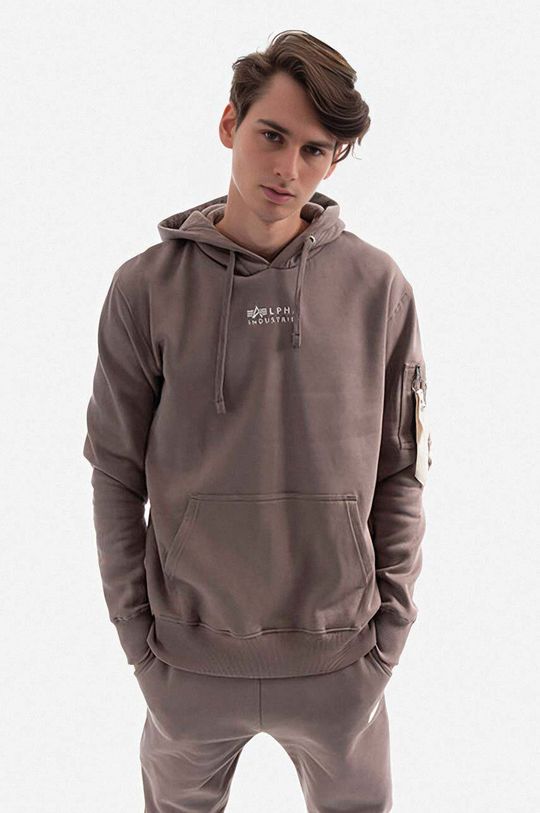 

Хлопковая толстовка Organics EMB Hoody Alpha Industries, бежевый