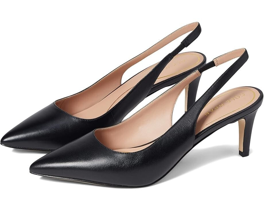Женские туфли-лодочки Cole Haan Vandam W26827 на каблуках, черные, кожаные, с открытой пяткой, ZOGG591