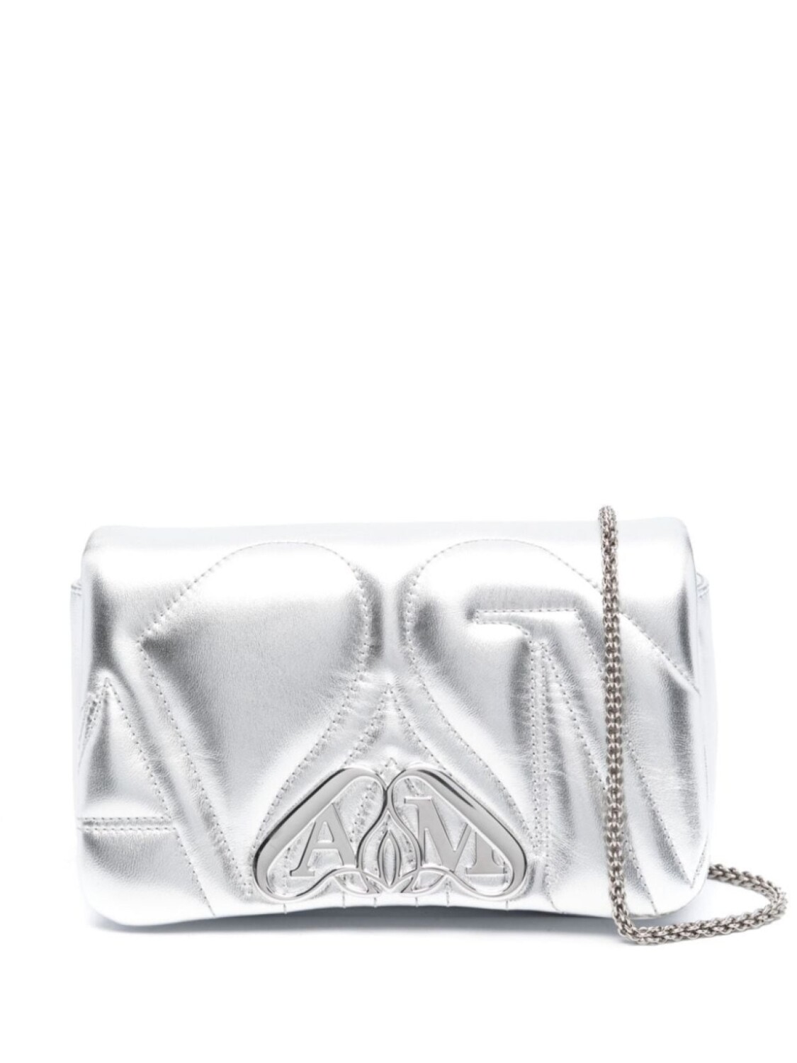 

Alexander McQueen мини-сумка на плечо The Seal, серебристый