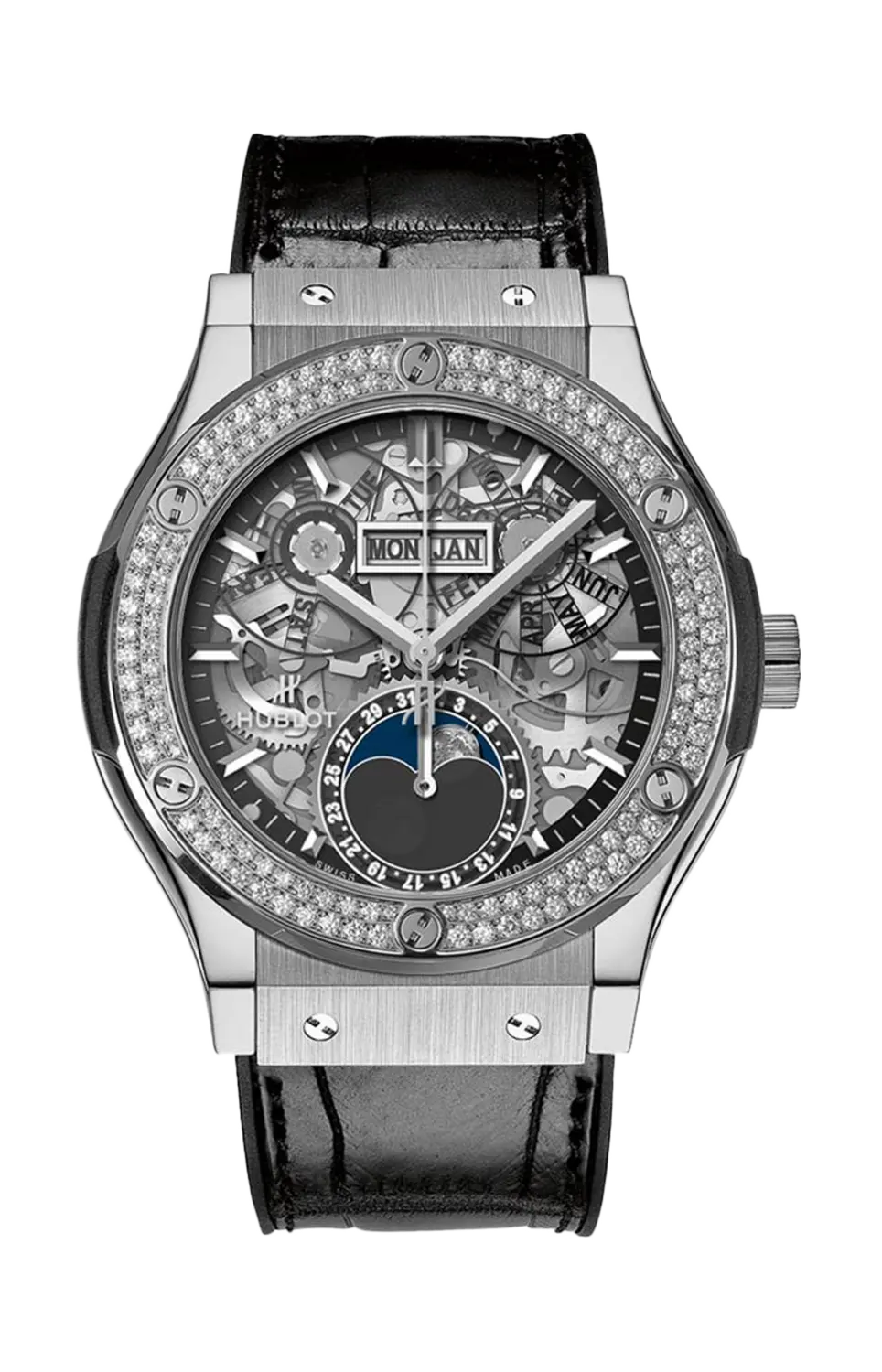 

Часы titanium diamonds moon phase Hublot