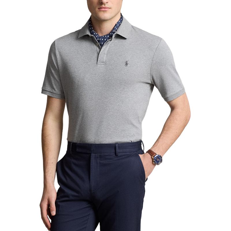 Поло SS24 мужское steel gray Polo Ralph Lauren, серый — фото 4