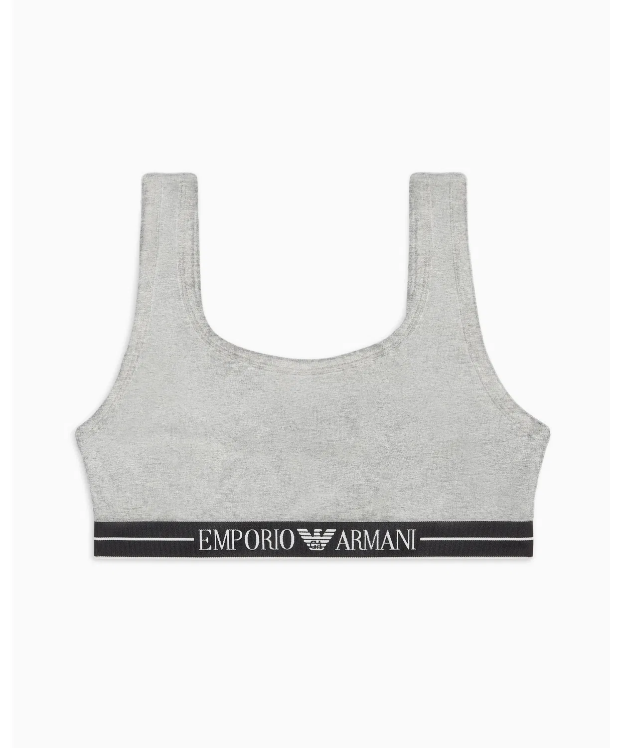 Бралетт Emporio Armani из органического хлопка с логотипом, светло-серый