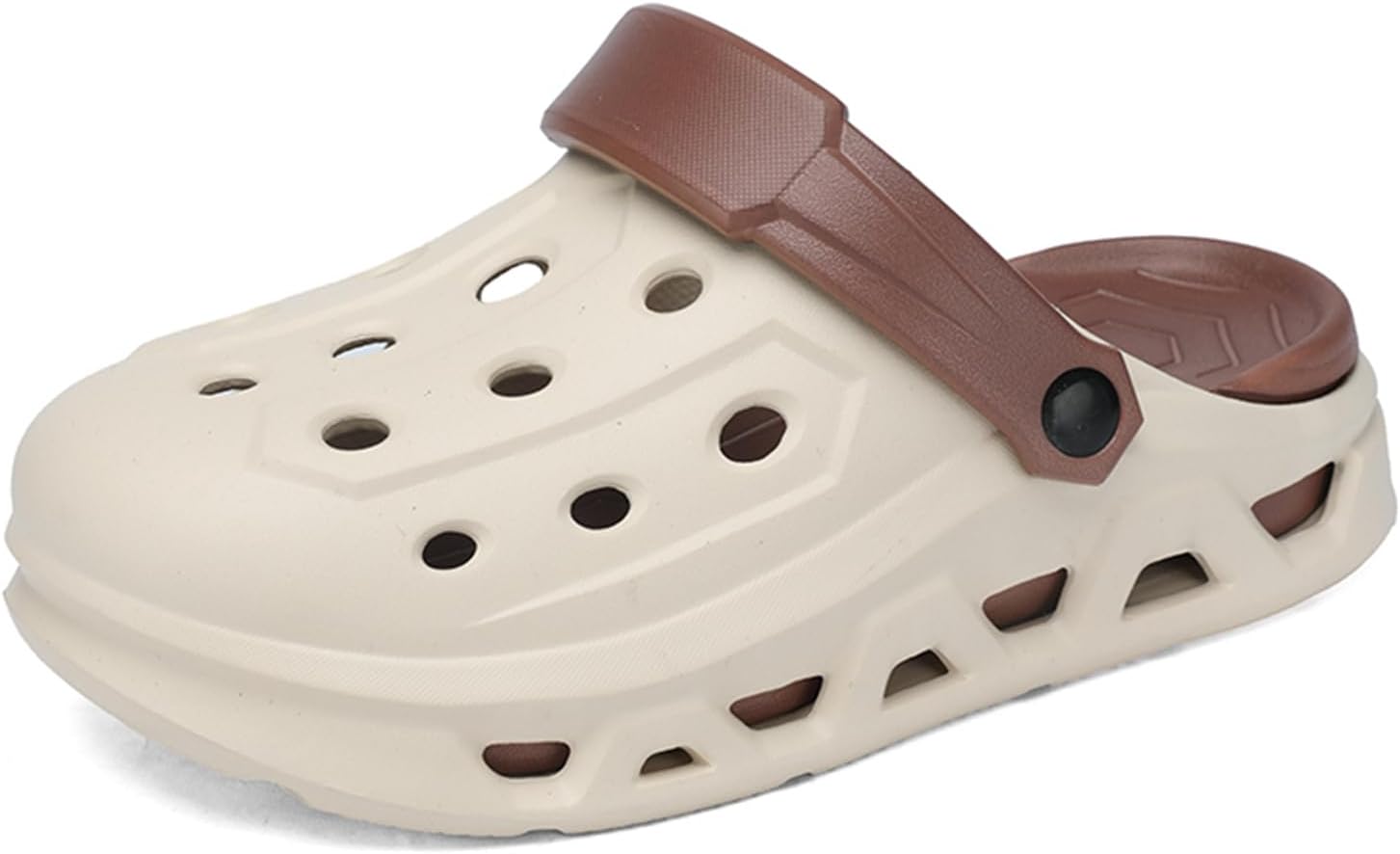 

Унисекс сабо Psieicwm на плоской подошве, из материала EVA, с круглым носком, повседневная обувь для мужчин и женщин с множеством отверстий, дышащие, для пляжа, бассейна, душа, садоводства, для улицы и дома, коричневый