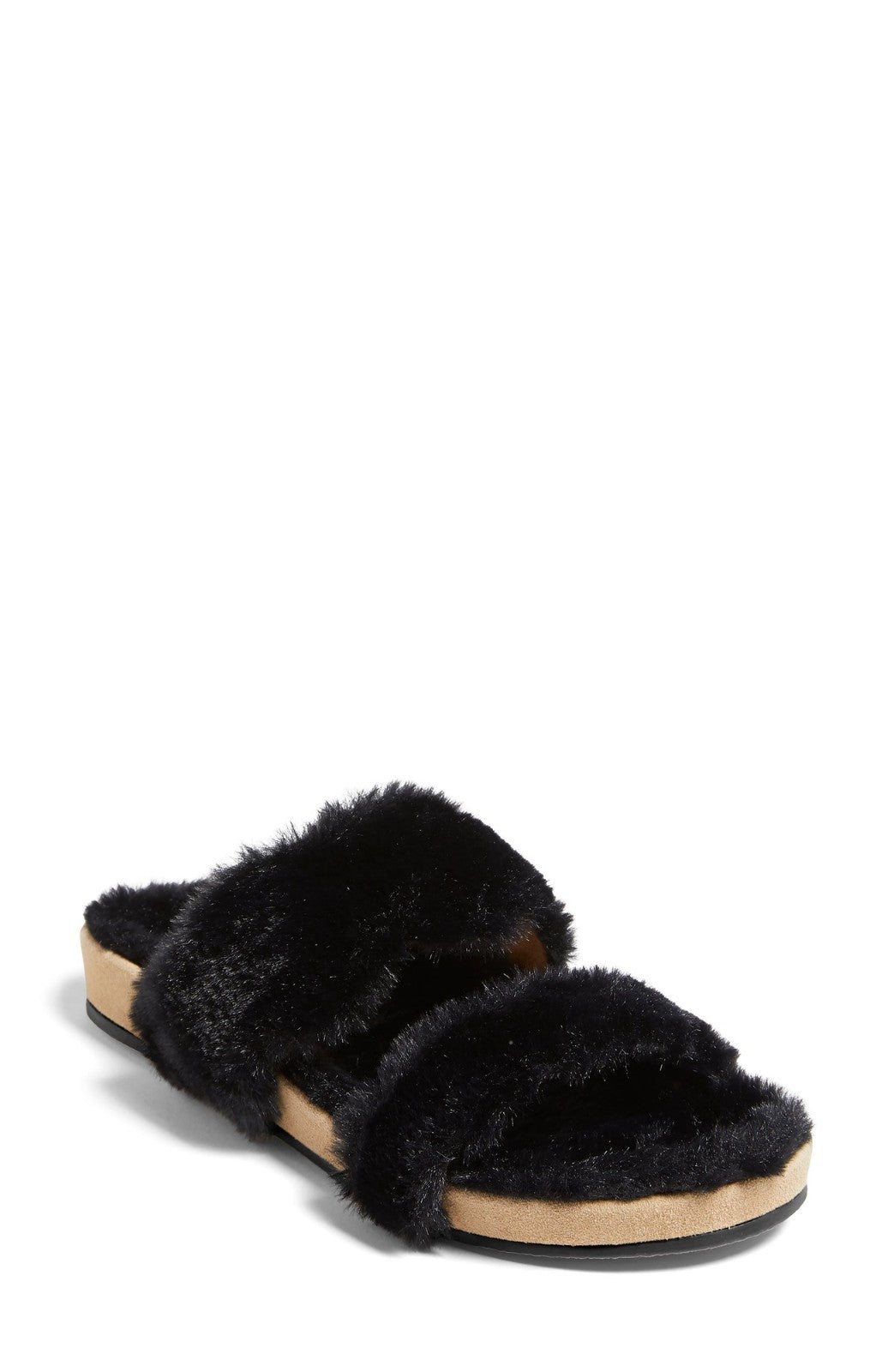 Женские тапочки Jack Rogers Lauren 141211SA01-001, черные, с искусственным мехом, JOBB1457