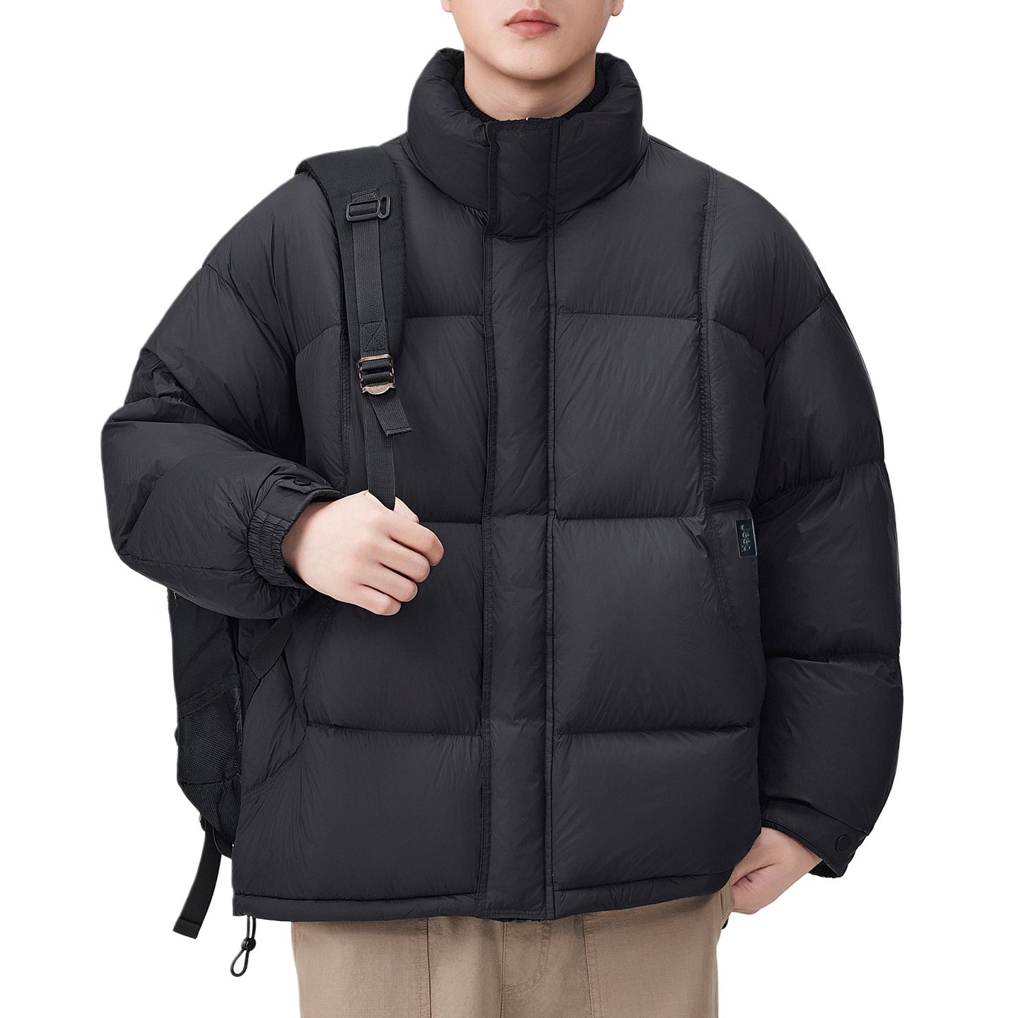 

Пуховик Unisex с воротником стойкой утепленный Jeep, черный