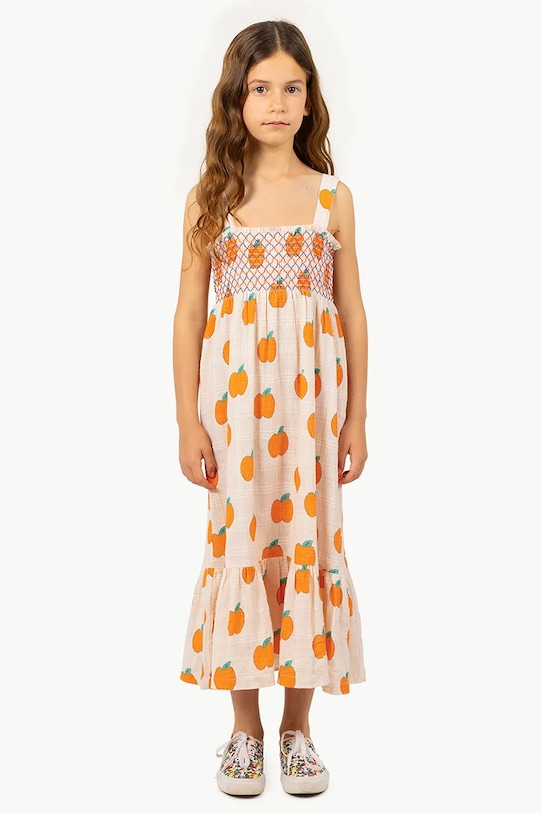 

Детское хлопковое платье APPLES DRESS Tinycottons, бежевый