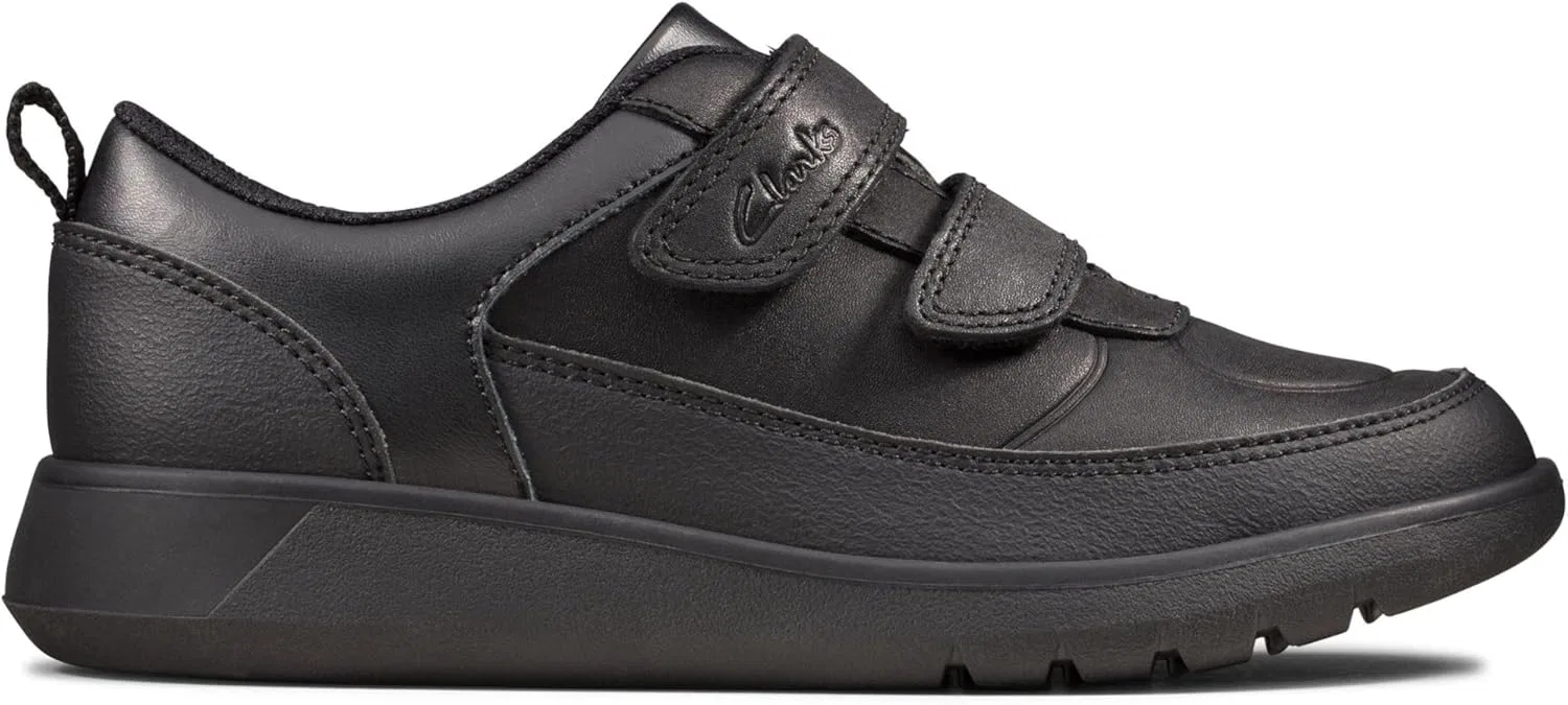 Кроссовки Clarks Boys' Scape Flare K, Black (Black Leather) — фото 2