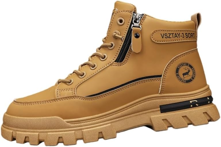 

Мужские высокие кеды - большой размер. Модная толстая подошва, противоскользящие, мягкая подкладка. Повседневная обувь для ежедневного использования. Подходит для походов и путешествий Fmshi, хаки