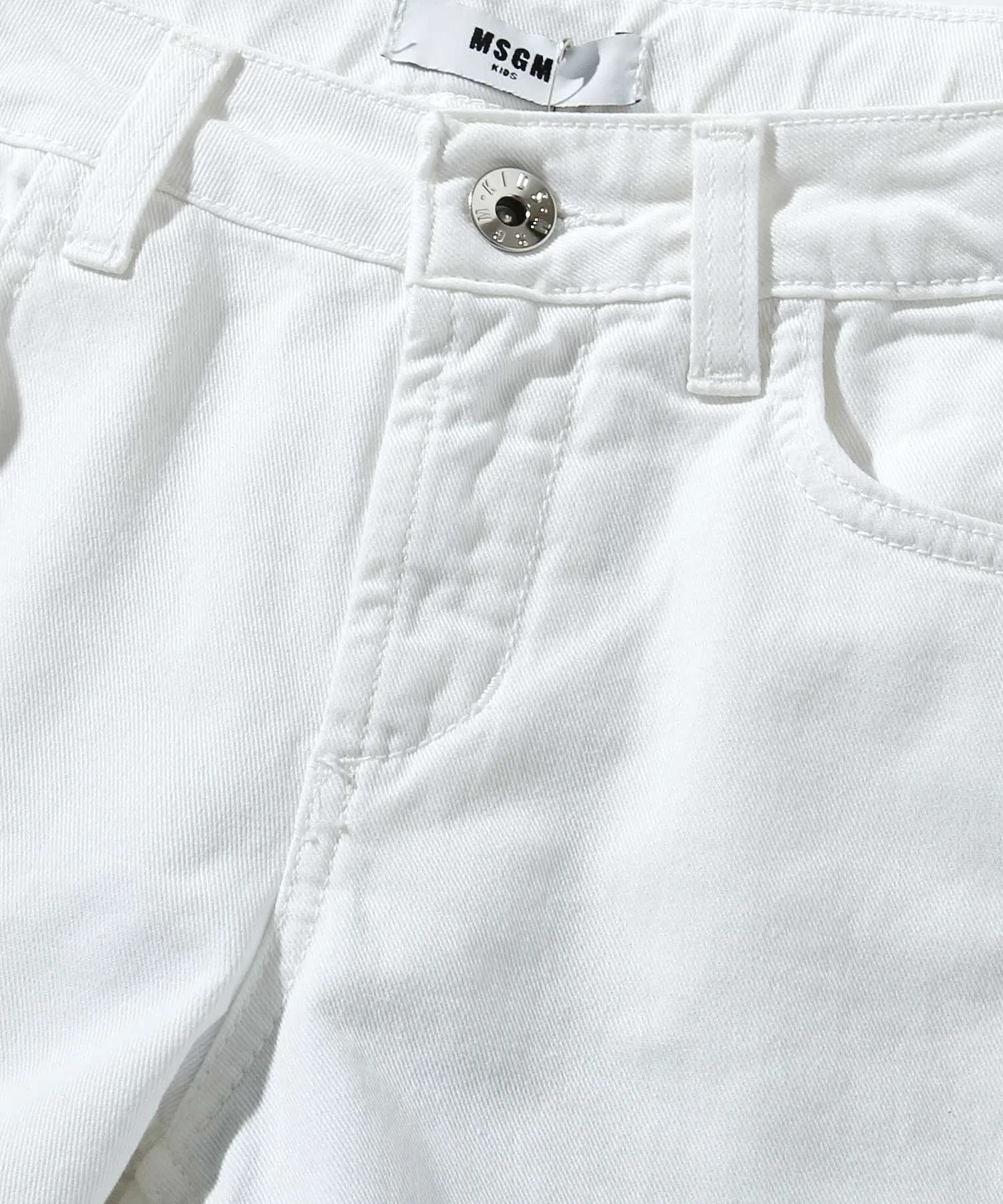 (K)MSGM/MSGM Детские и подростковые эластичные джинсовые брюки, Light gray — фото 3