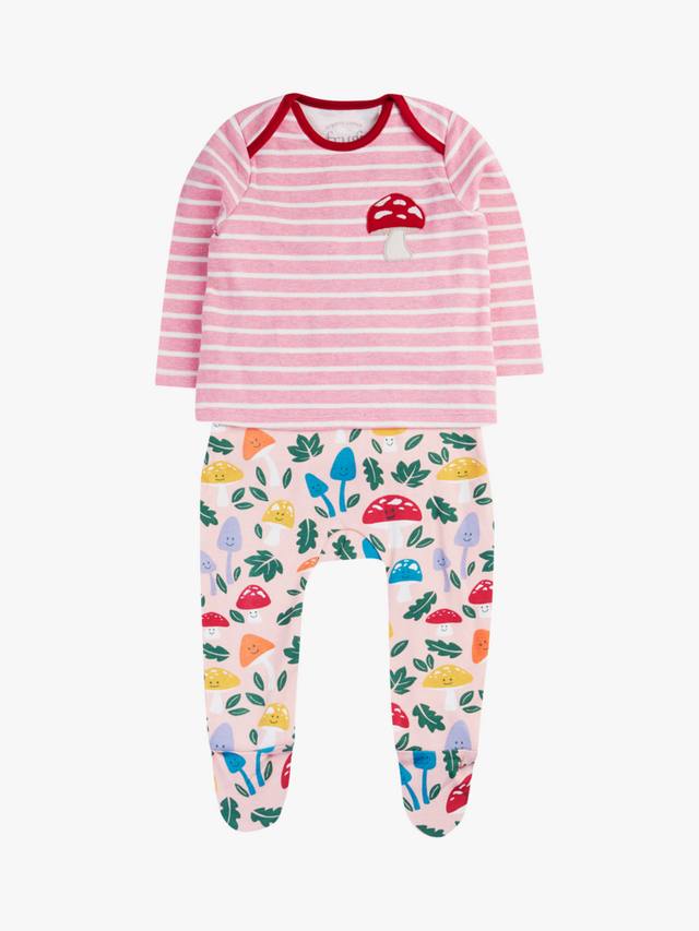 

Детский комбинезон Brook Cotton с длинными рукавами и закрытыми ножками Frugi, Pink Stripe