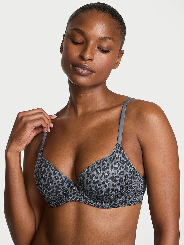 

Гладкий бюстгальтер-полуторка с легкой подкладкой Body By Victoria, smooth smokey grey leopard