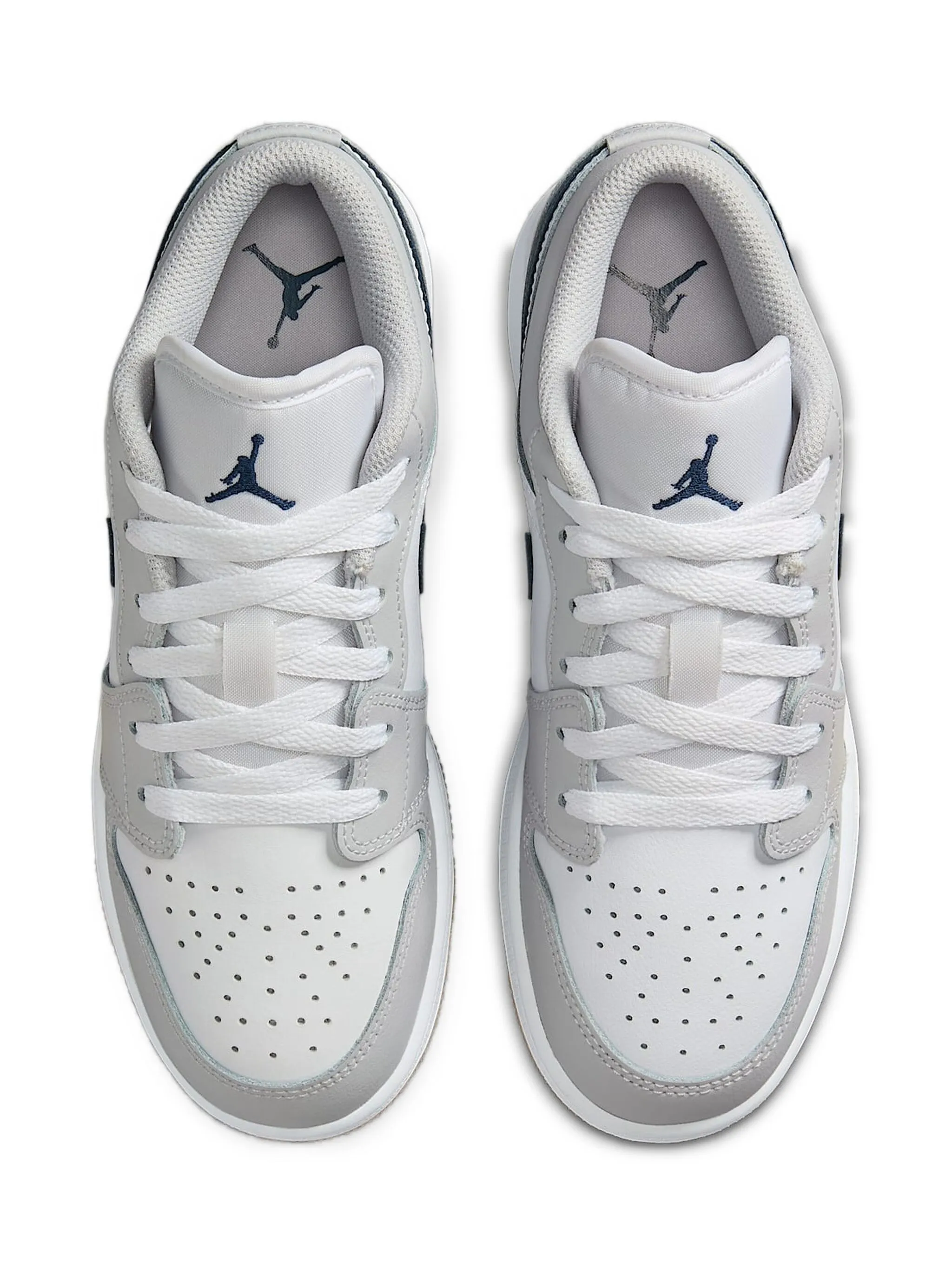 Кроссовки Jordan 1 Low White/Neutral Gum /Midnight Navy Jordan Kids, белый — фото 4