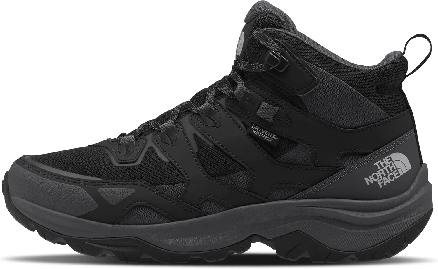 Мужские водонепроницаемые походные ботинки THE NORTH FACE Hedgehog 3 Mid | Верх из кожи рипстоп, резиновая подошва, черный/серый — фото 4