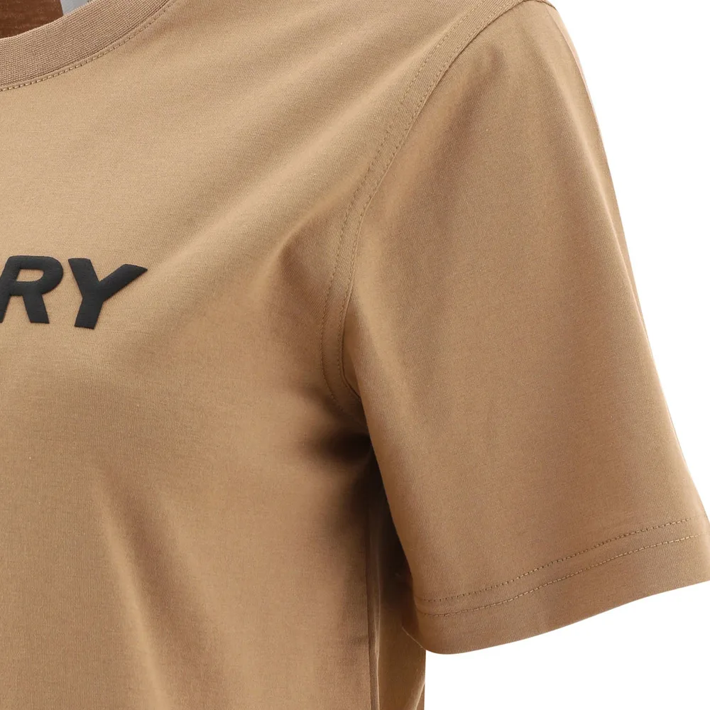 Футболка из хлопка Burberry, стиль главной улицы, умбер — фото 4