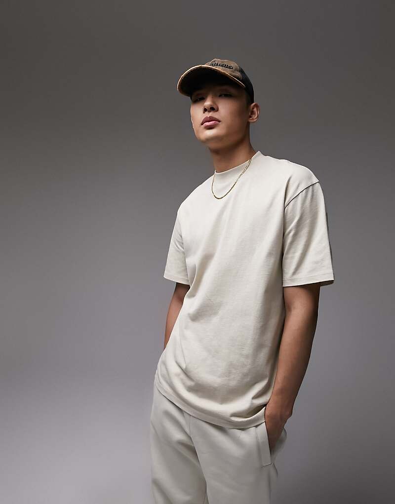 

Topman – серо-бежевая свободная футболка