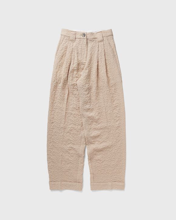 

Брюки Ganni Textured Suiting Mid Waist Pants, цвет oyster gray