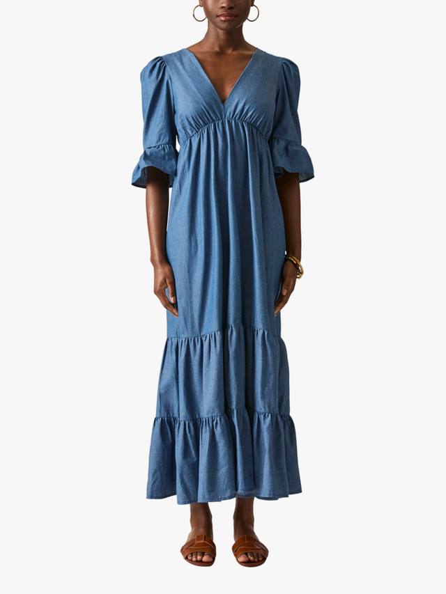 

Многоярусное макси-платье из денима James Lakeland, Blue