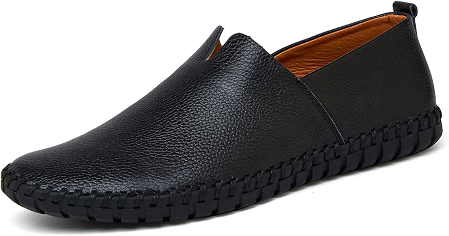 

Мужские слипоны из натуральной кожи ручной работы, мягкие для ходьбы и вождения Chuumee, черный