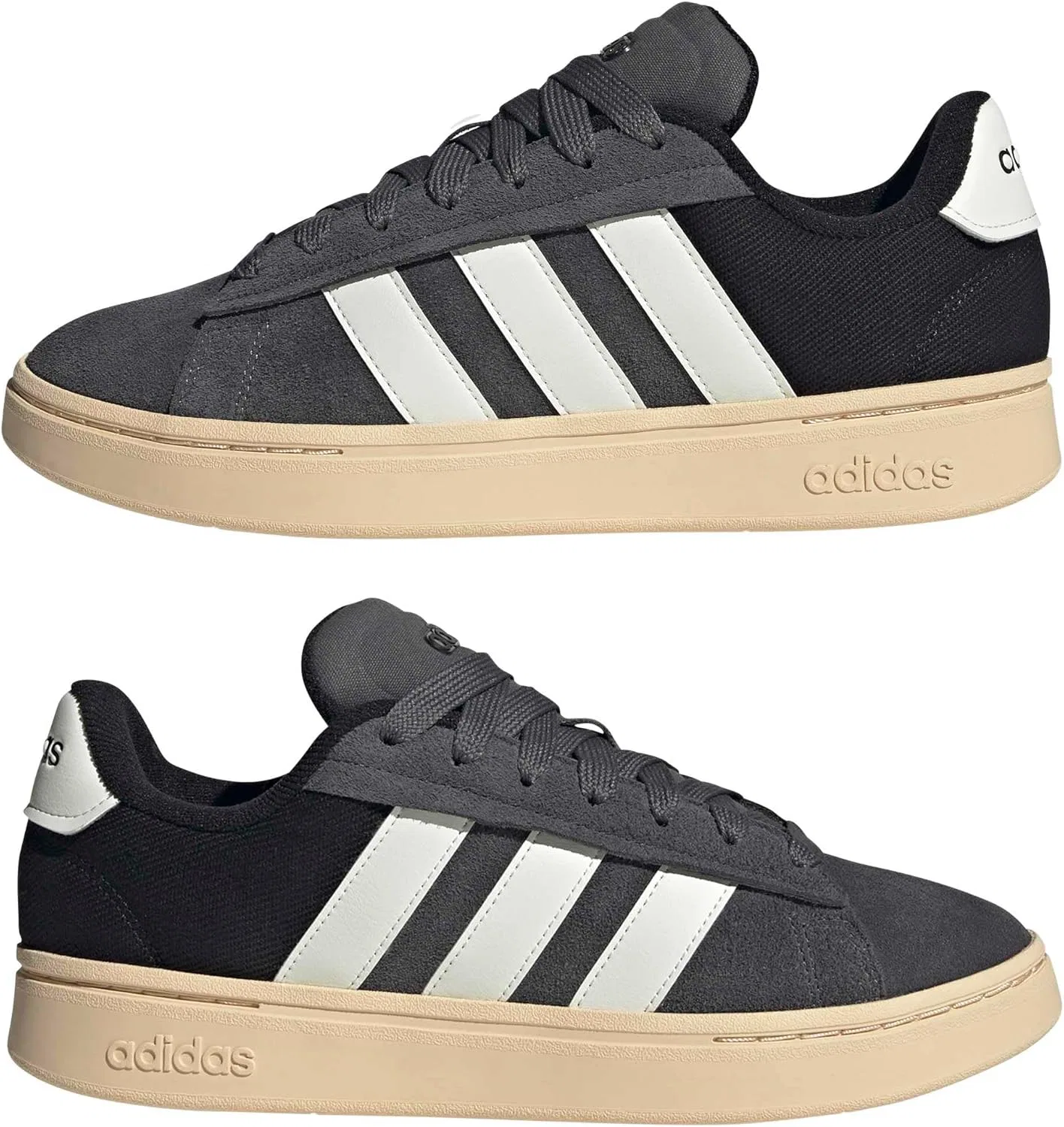 Кроссовки мужские Adidas Grand Court Alpha, цвет Grey/Off White/Sand Strata — фото 2