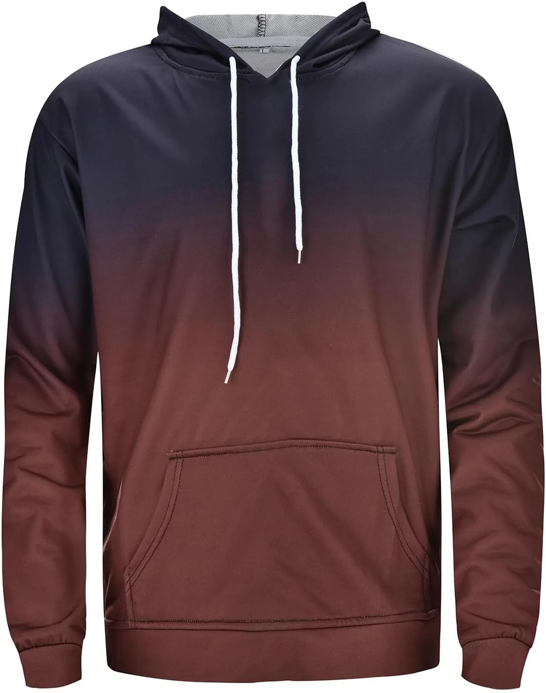 

Градиентный худи для мужчин Slim Fit с длинными рукавами и передним карманом