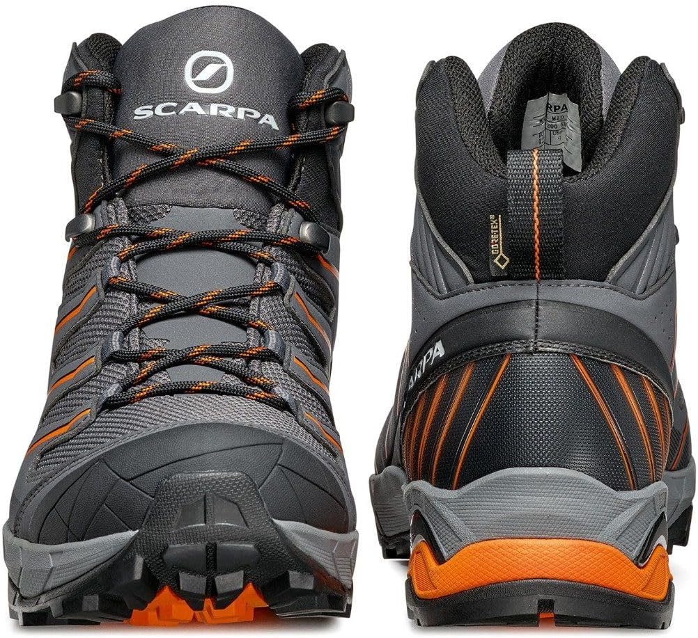 Мужские ботинки SCARPA Maverick Mid GTX водонепроницаемые с Gore-Tex, легкие, для бэкпекинга и походов, оранжевый/серый — фото 4