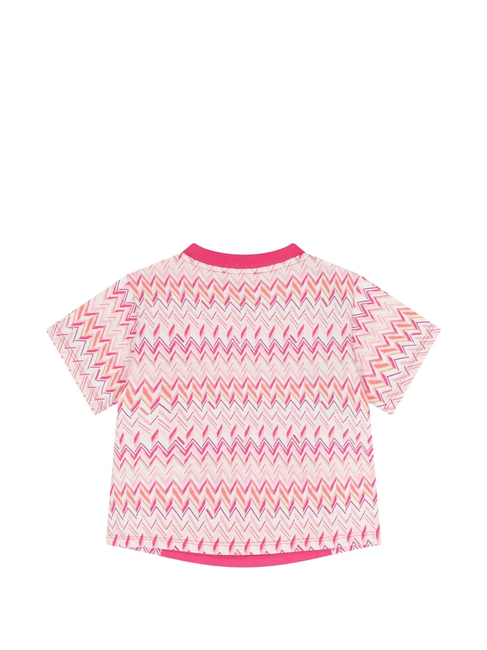 Футболка с зигзагообразным рукавом Missoni Kids, розовый — фото 2