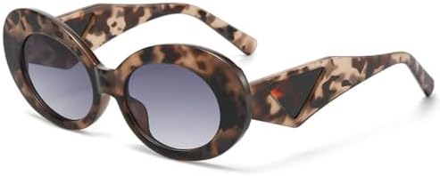 

Ретро-очки овальной формы с контрастными цветами для женщин, модные очки «кошачий глаз» для мужчин, трендовые градиентные очки, защита от ультрафиолета UV400 MTZJH, Flower