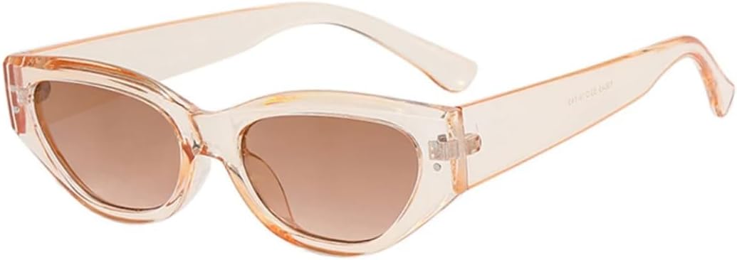 

Популярные модные маленькие солнцезащитные очки «кошачий глаз» для женщин, ретро, ​​гелевые, разных цветов, с защитой от УФ-излучения UV400, в стиле панк с заклепками generic, Champagne Tea