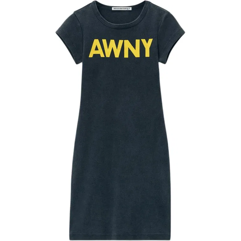 Платье с коротким рукавом Alexander Wang Black