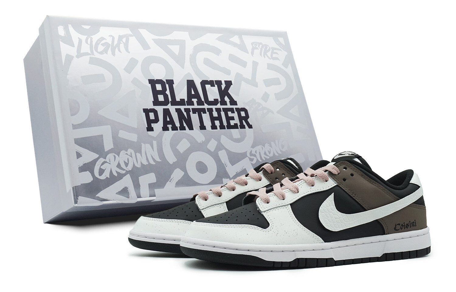 

Кроссовки Nike Dunk Skateboarding Shoes Men Low-top White/black/brown, белый