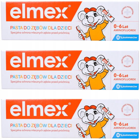 

Зубная паста для детей 0-6 лет, 3х50мл Elmex