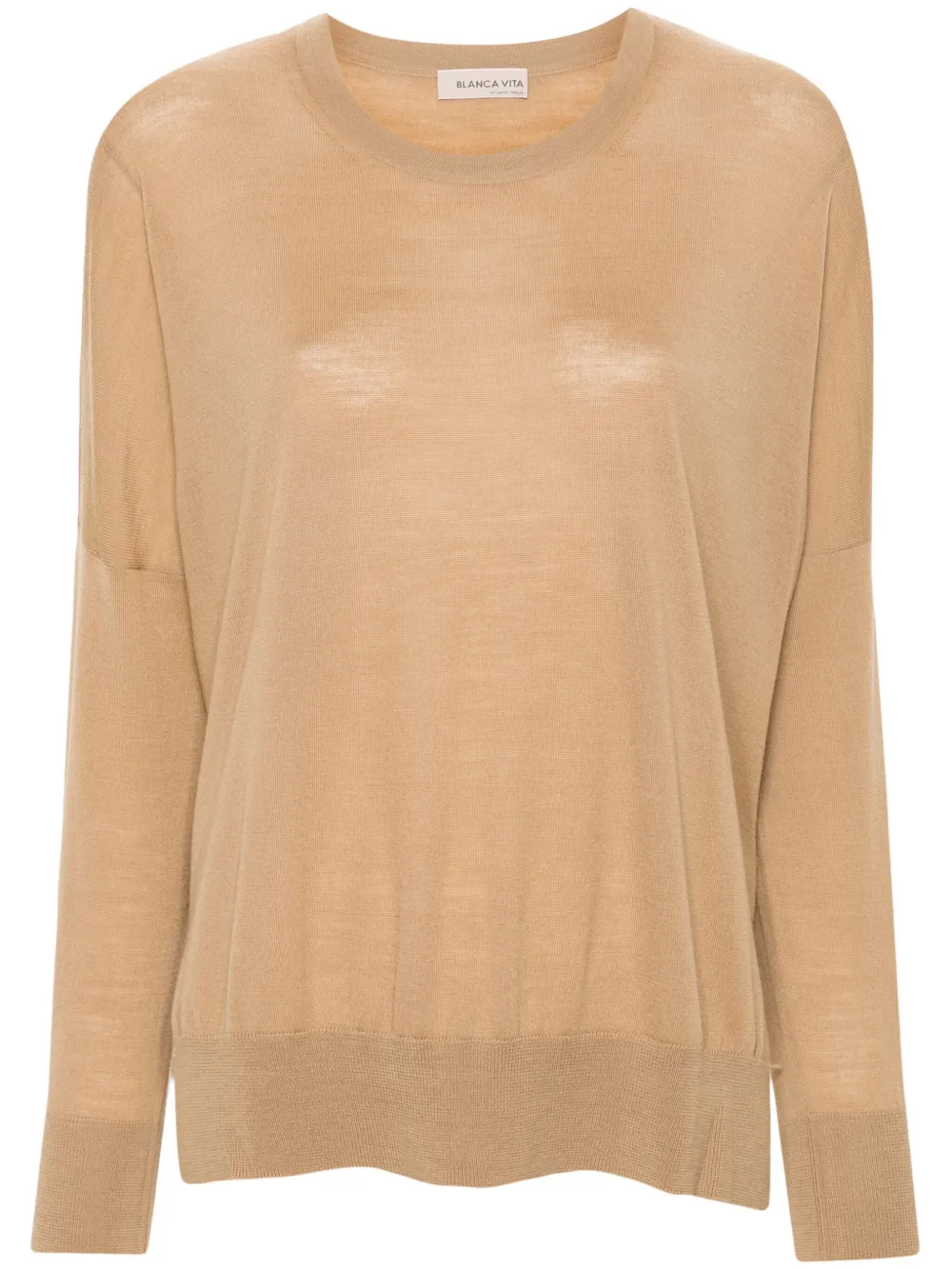 

Свитер тонкой вязки Blanca Vita, коричневый