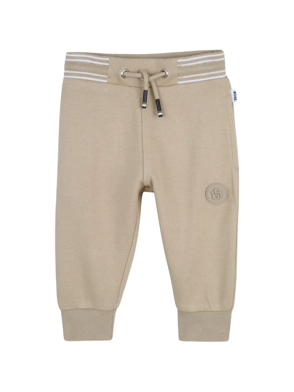Спортивные брюки с полосками BOSS Kidswear, бежевый
