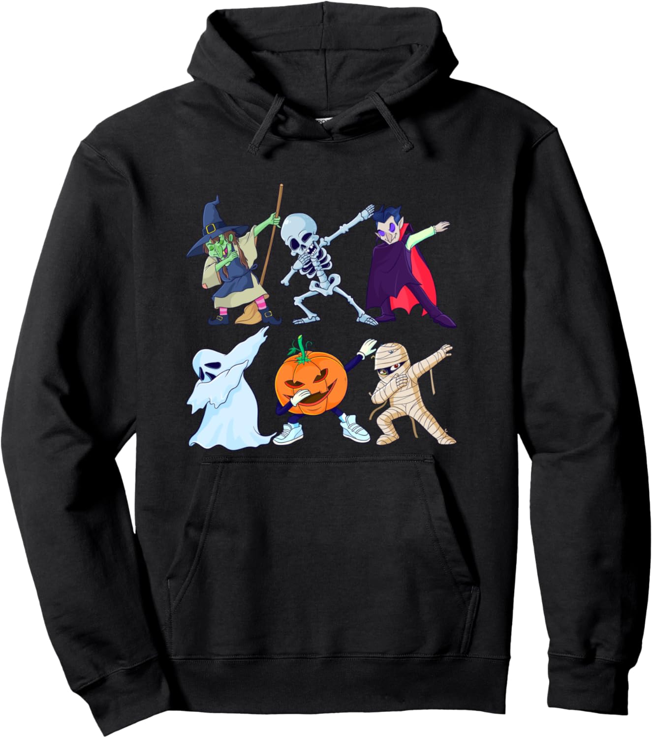 

Худи с изображением скелета, ведьмы, вампира, призрака и монстра на Хэллоуин Halloween Time March Store, черный