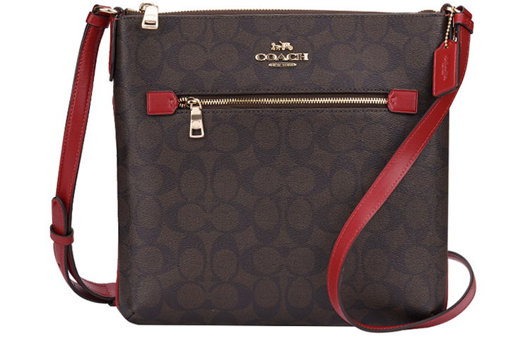 

COACH Роуэн Холщовая сумка для документов с кожаными вставками