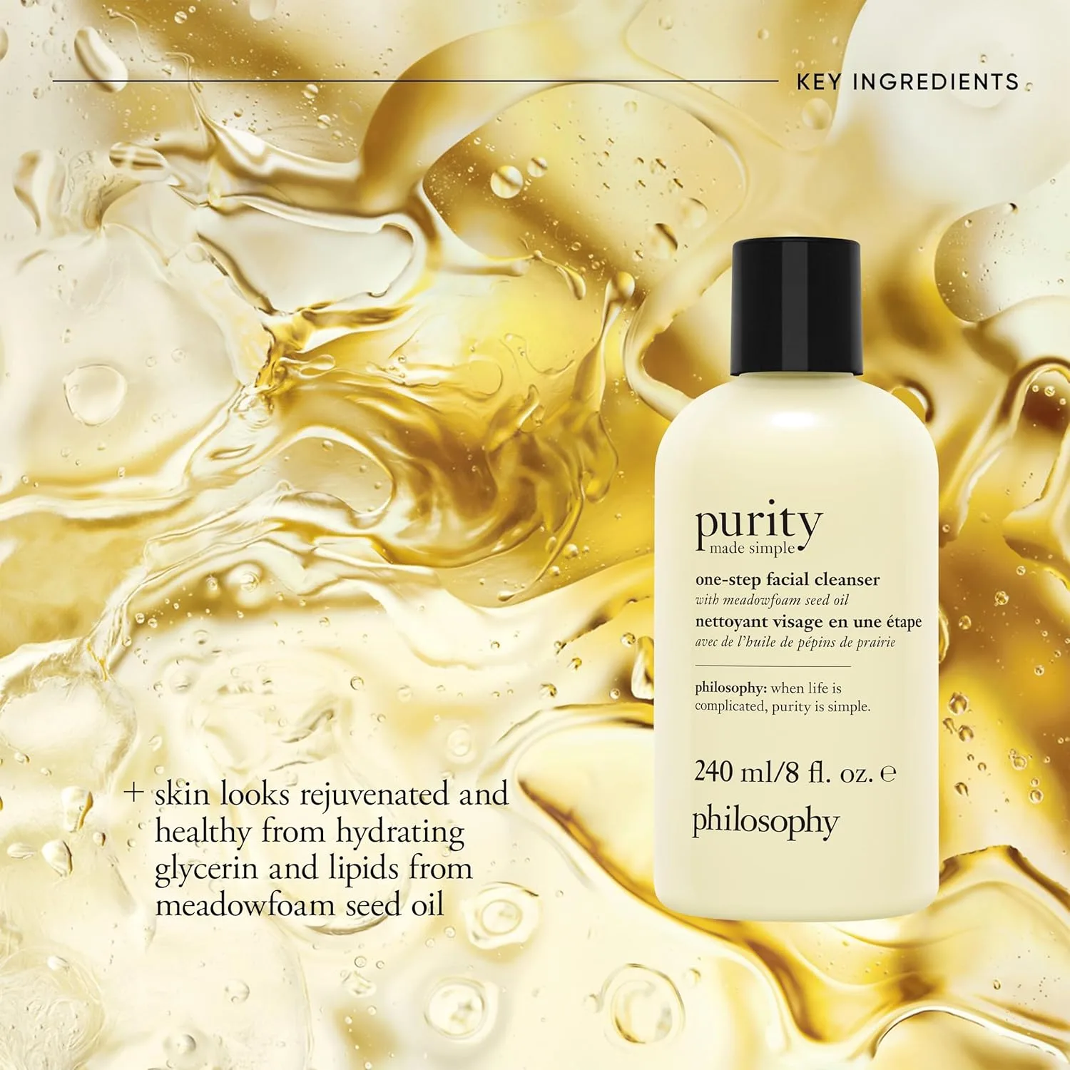 Масло для лица Philosophy — Purity Made Simple: одношаговое средство для умывания лица с маслом семян пенника, 473 мл — фото 2