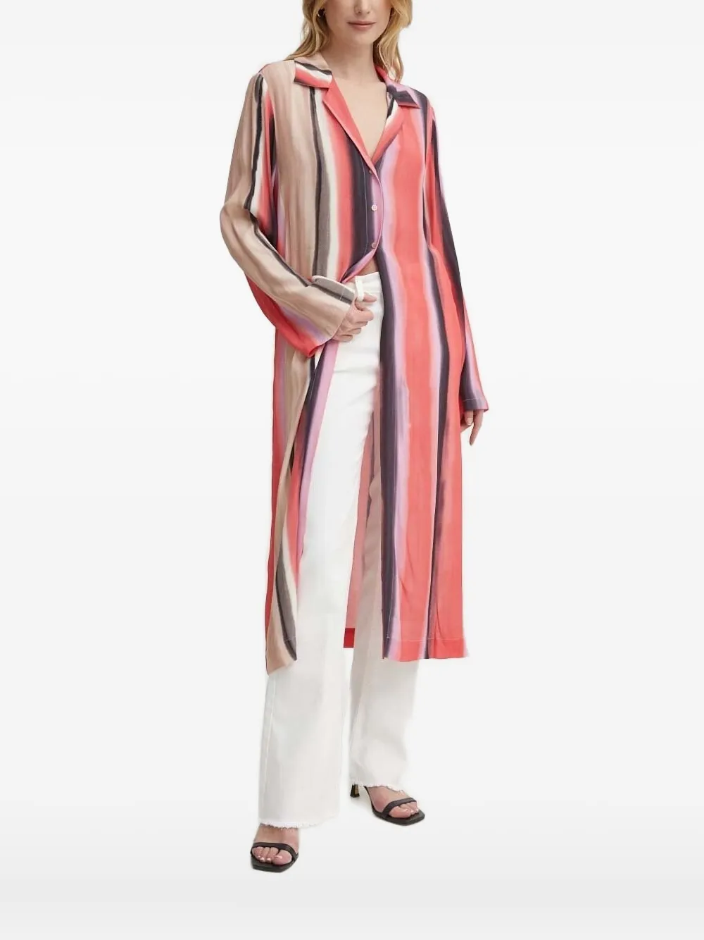 

Рубашка в полоску Sisley, розовый