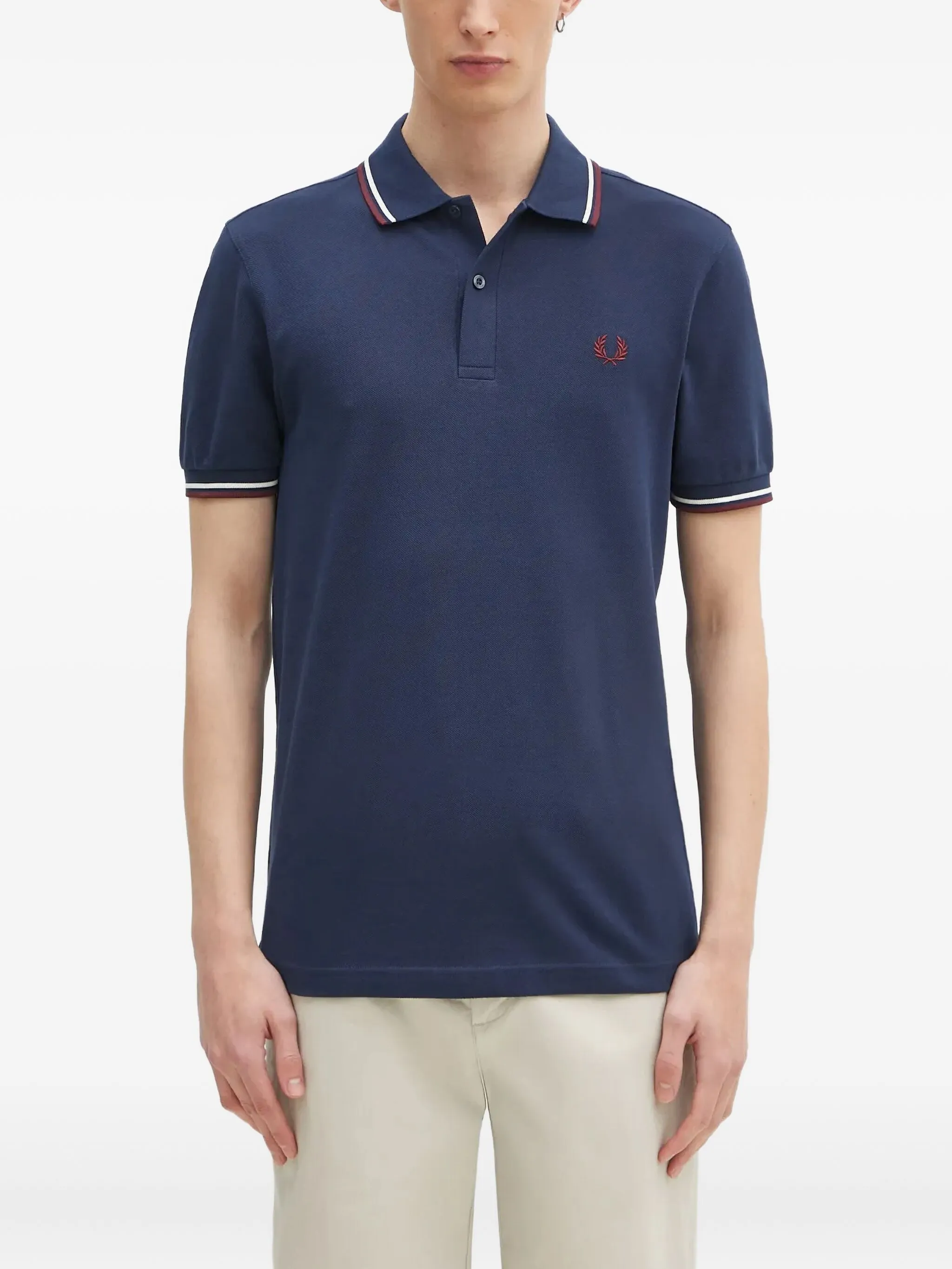 

Рубашка поло с вышитым логотипом Fred Perry, синий