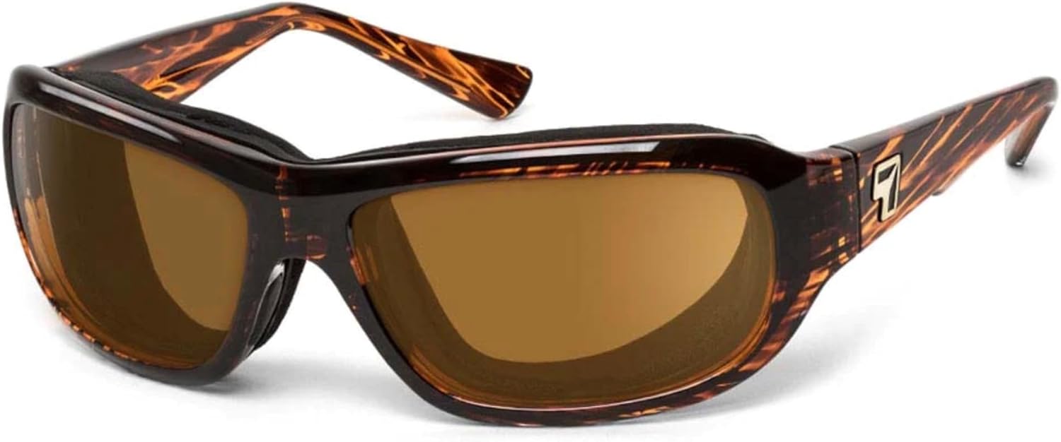 

7 солнцезащитных очков ASPEN с мягкой подкладкой и защитой от ветра, для использования на открытом воздухе, 100% защита от UVA + UVB лучей 7 EYE, Sunset Tortoise Frame/Polarized Copper Lenses