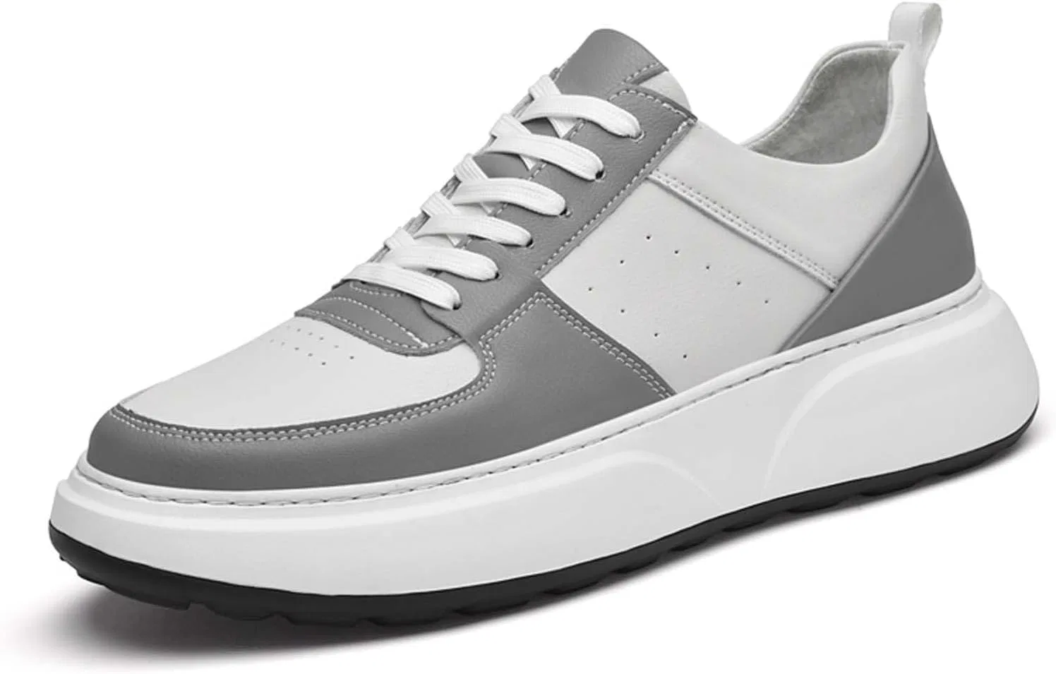 Гандбольные туфли Schuhe Herren Lässige weiße mit dicken Einlegesohlen erhöhter Sohle für jeden Bequeme Schuhe für jeden Herren Schuhe Business Blau 43 WVONIF, Grau