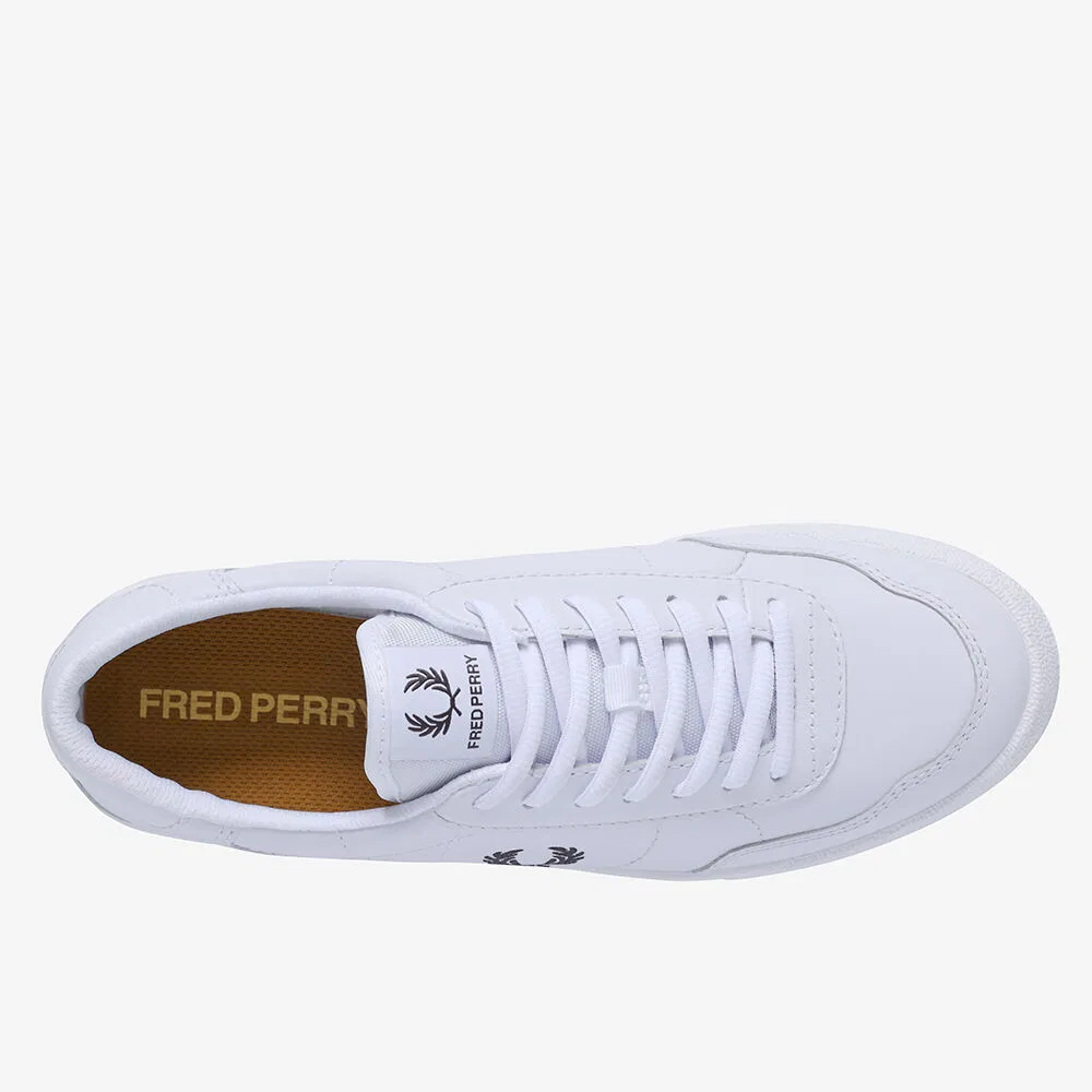 Мужские низкие кожаные кеды B11 белые с серым от Fred Perry — фото 3