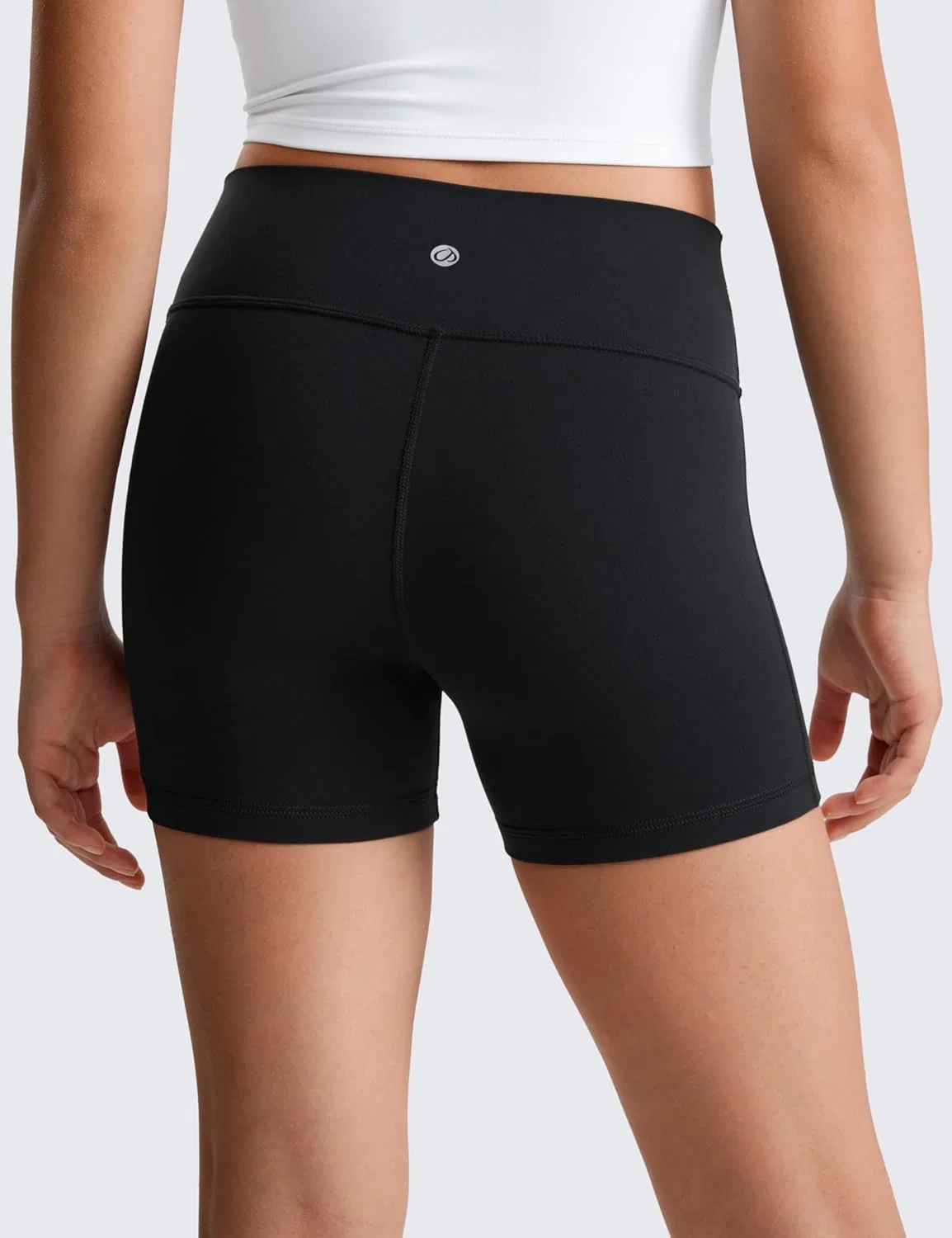 CRZ YOGA Girls Butterluxe High Waist Athletic Biker Shorts - Dance Yoga Casual Kids Teen Summer, черный — фото 3
