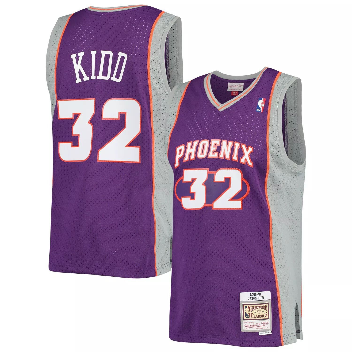 

Мужская майка Mitchell & Ness Jason Kidd Purple Phoenix Suns Big & Tall Hardwood Classics 2000-01 Swingman Джерси