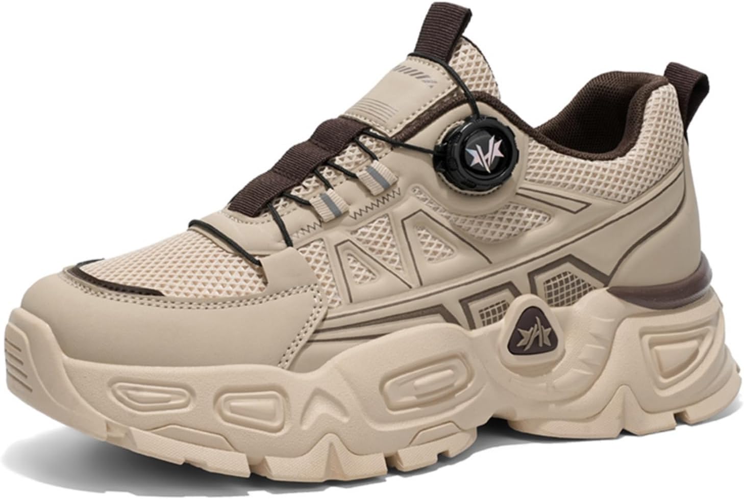 

Мужские массивные кроссовки Aokisx с вращающейся пряжкой, ретро-кроссовки из сетки, дышащие, легкие платформенные «папины» кроссовки для повседневной носки, хаки